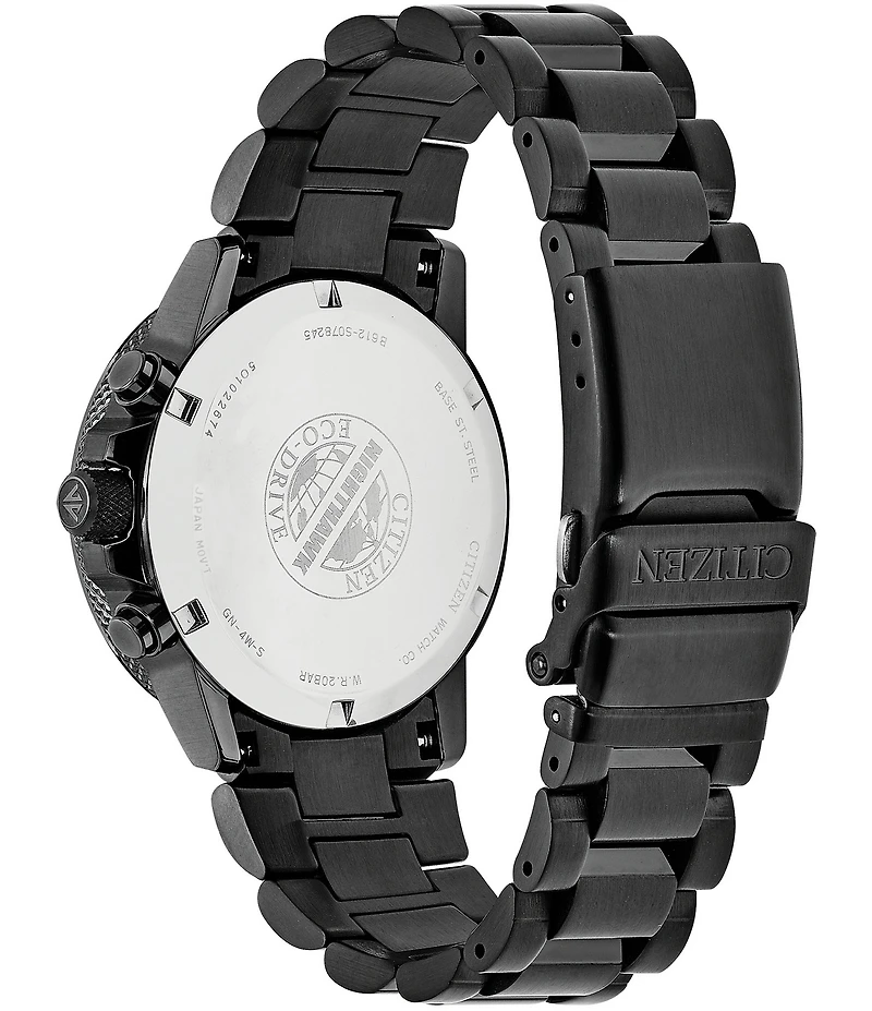 Citizen Men's Nighthawk Chronograph Black Stainless Steel Bracelet Watch