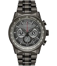 Citizen Men's Nighthawk Chronograph Grey Stainless Steel Bracelet Watch