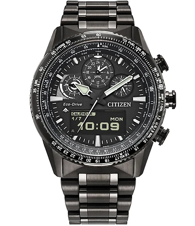 Citizen Men's Promaster Air Ana-Digi Grey Tone Stainless Steel Bracelet Watch