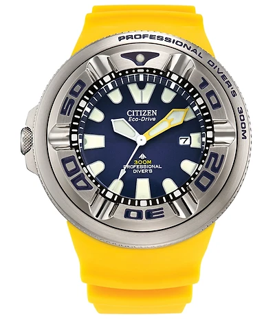 Citizen Men's Promaster Dive Ecozilla Analog Yellow Strap Watch