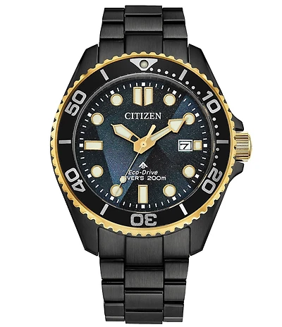 Citizen Men's Promaster Eco-Drive Dive Quartz Three Hand Black Tone Stainless Steel Bracelet Watch