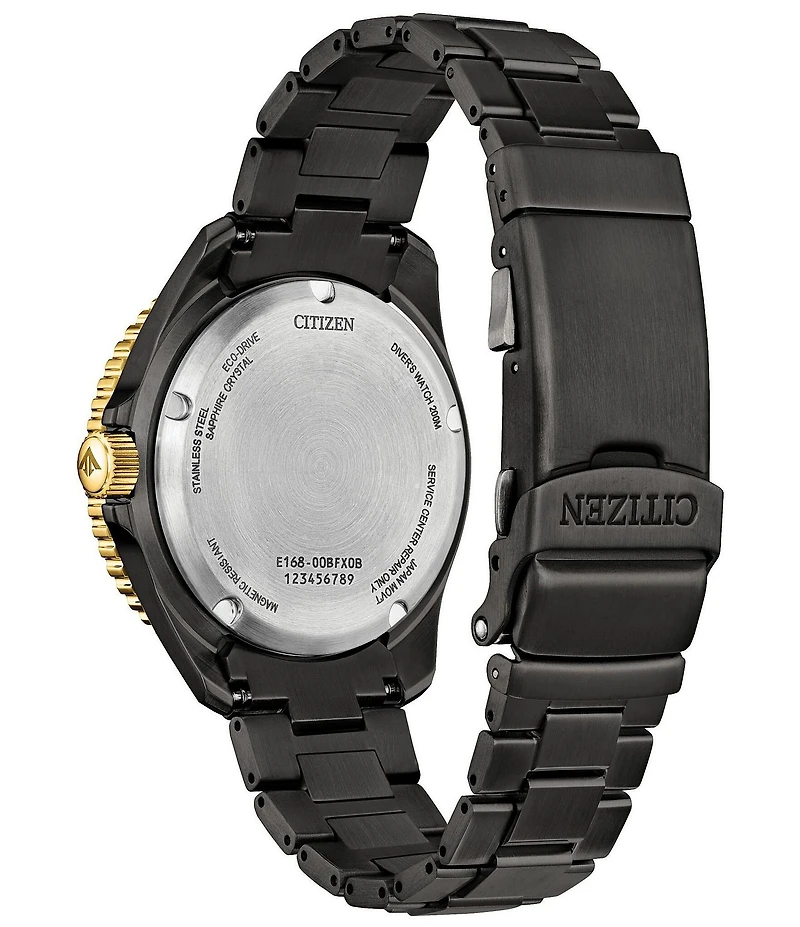 Citizen Men's Promaster Eco-Drive Dive Quartz Three Hand Black Tone Stainless Steel Bracelet Watch