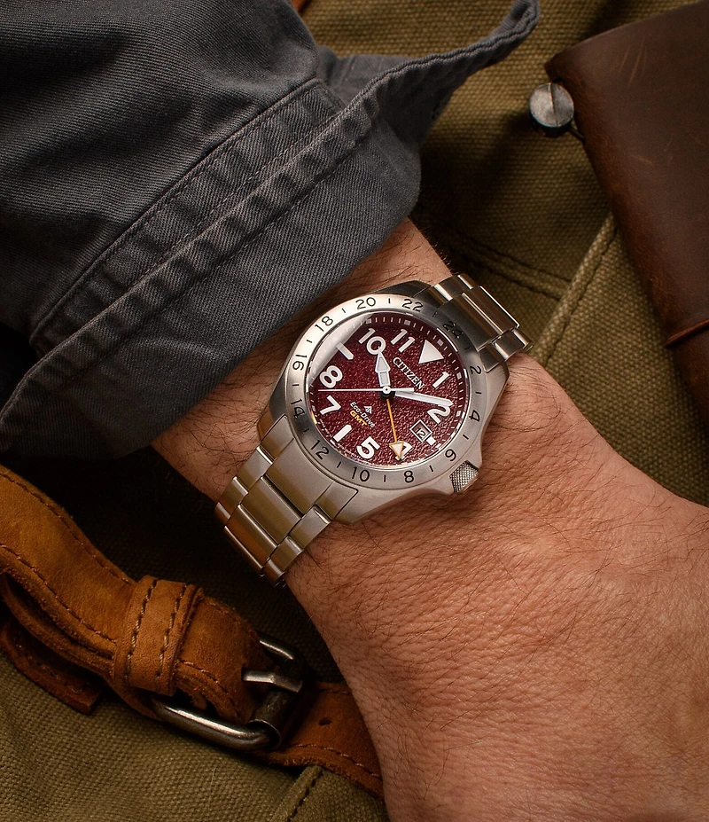 Citizen Men's Promaster Eco-Drive Land Quartz Analog Stainless Steel Bracelet Watch