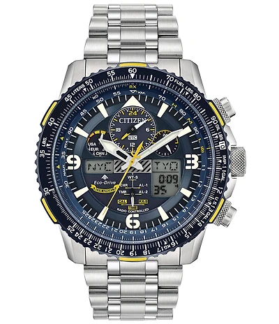 Citizen Men's Promaster Skyhawk A-T Chronograph Stainless Steel Blue Dial Bracelet Watch