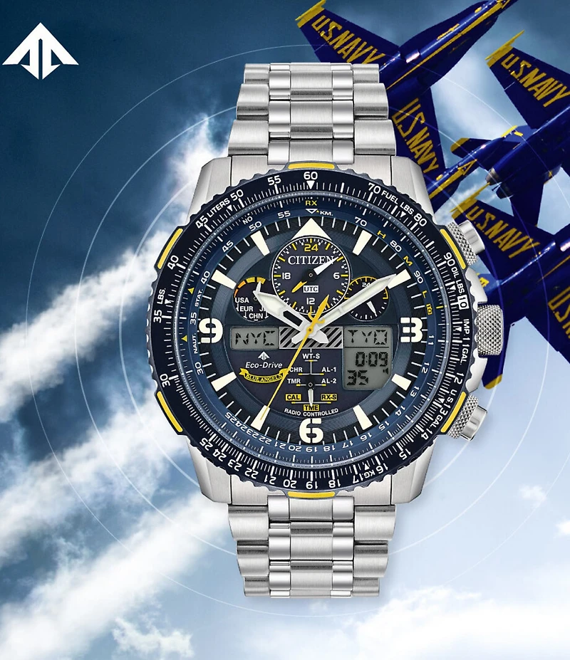 Citizen Men's Promaster Skyhawk A-T Chronograph Stainless Steel Blue Dial Bracelet Watch