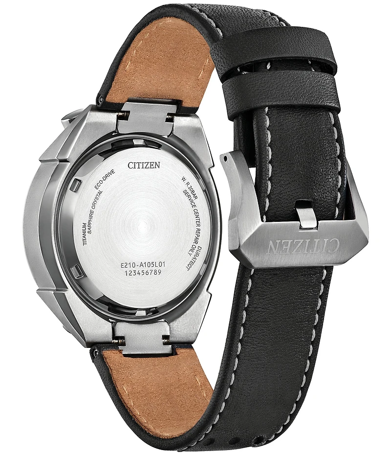 Citizen Men's Promaster Tsuno Racer Chronograph Black Leather Strap Watch