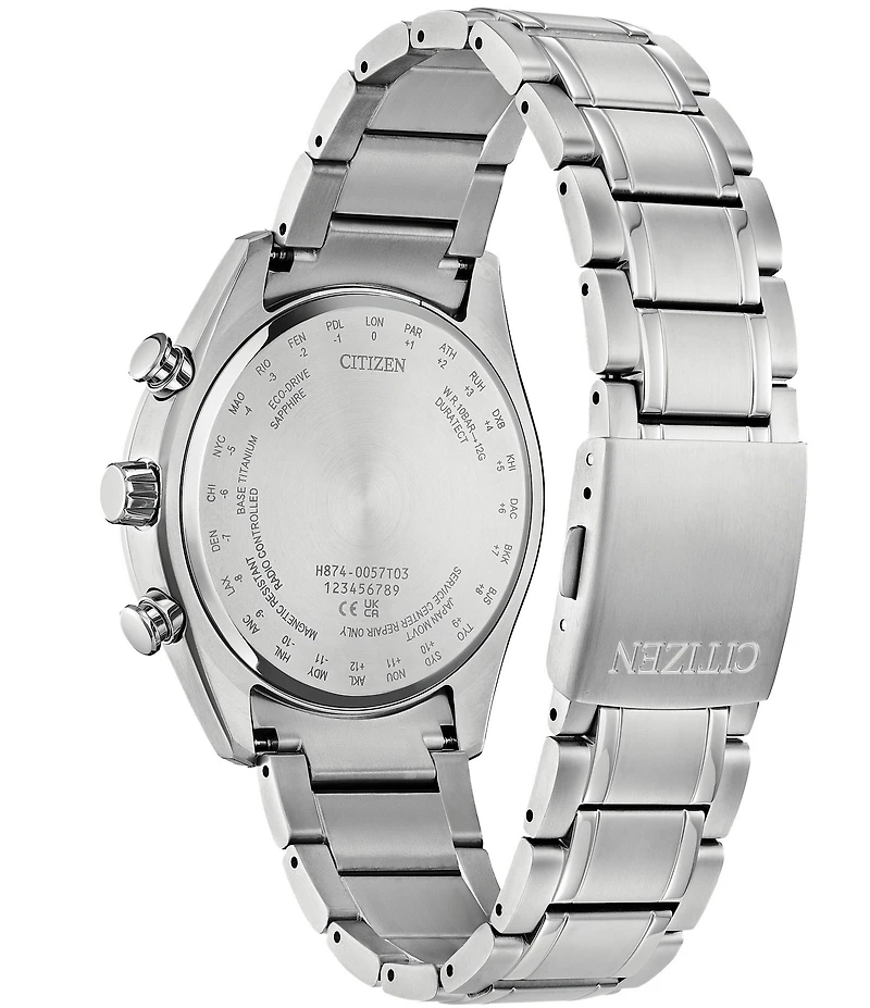 Citizen Men's Red Dial Eco-Drive Water Resistance Titanium Bracelet Watch