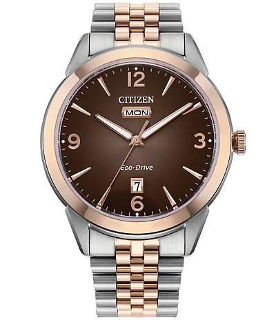 Citizen Men's Rolan Three Hand Two Tone Stainless Steel Bracelet Watch