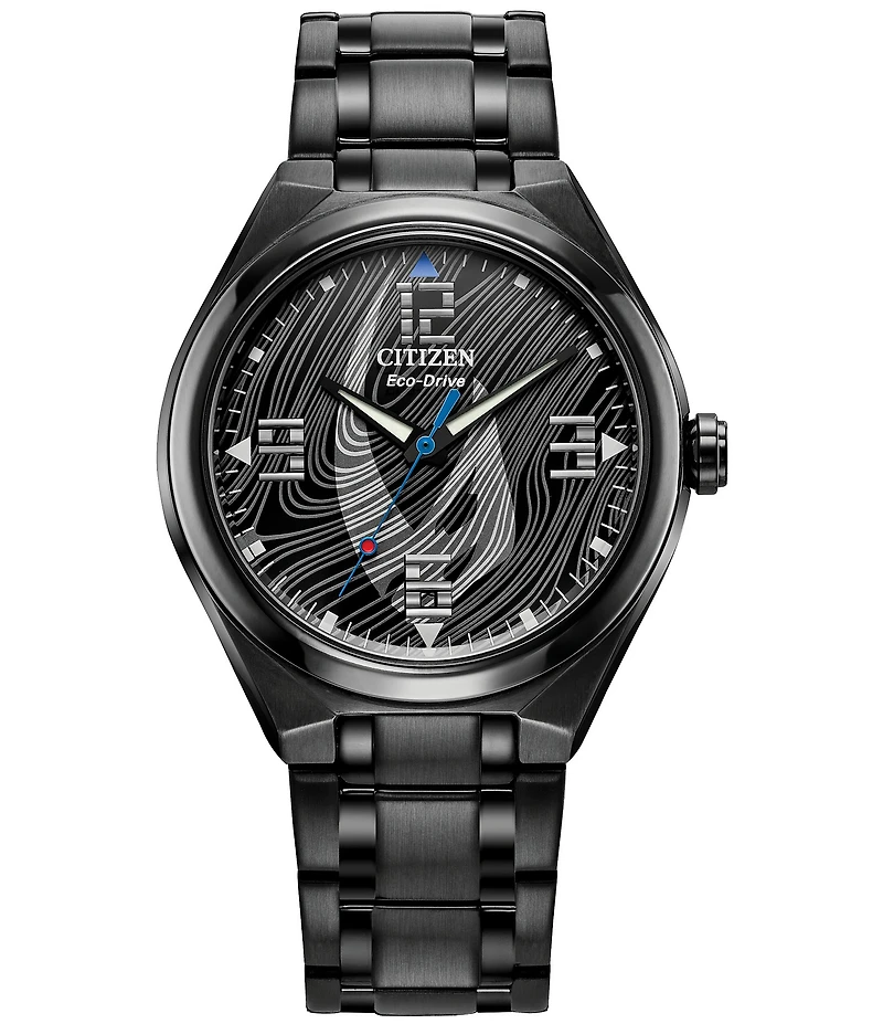 Citizen Men's Star Wars Collection Mandalorian Three Hand Black Stainless Steel Bracelet Watch
