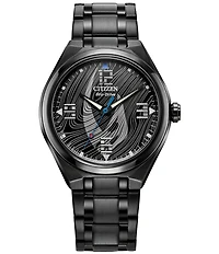 Citizen Men's Star Wars Collection Mandalorian Three Hand Black Stainless Steel Bracelet Watch