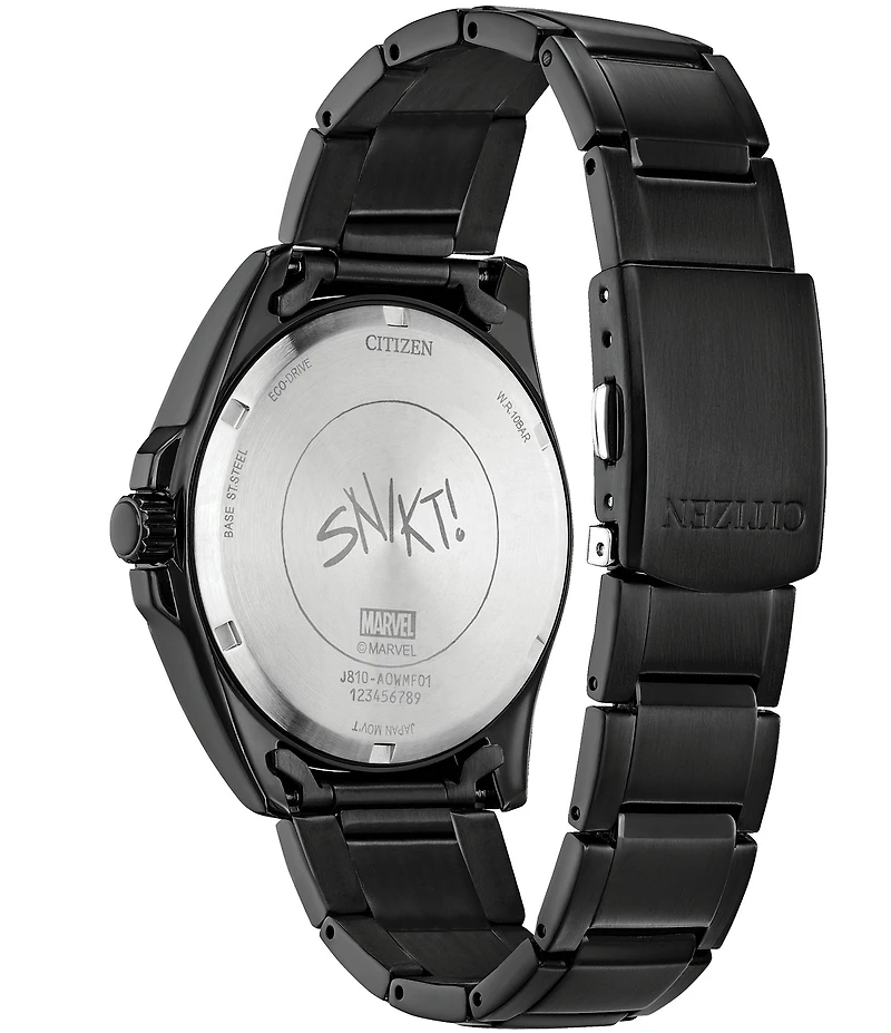 Citizen Men's X-Men Wolverine Three Hand Black Tone Stainless Steel Bracelet Watch
