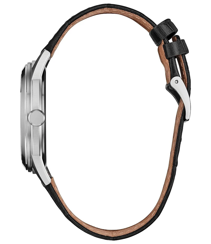 Citizen Unisex Eco-Drive Three Hand Leather Strap Watch