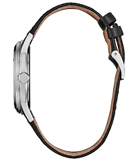 Citizen Unisex Eco-Drive Three Hand Leather Strap Watch
