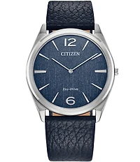 Citizen Unisex Suratto Two Hand Leather Strap Watch
