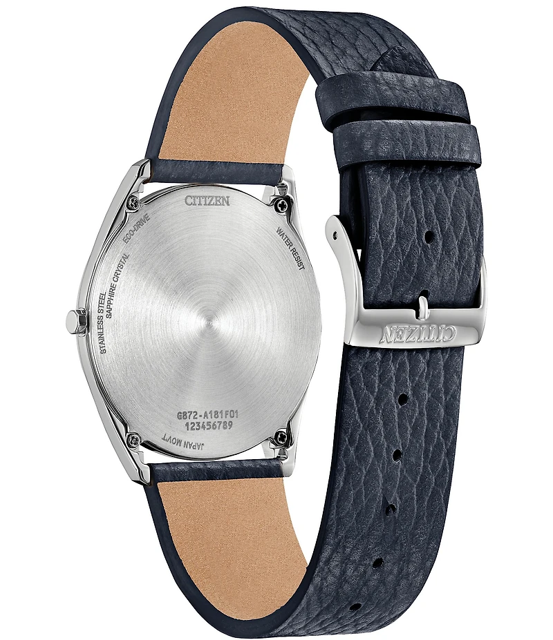 Citizen Unisex Suratto Two Hand Leather Strap Watch