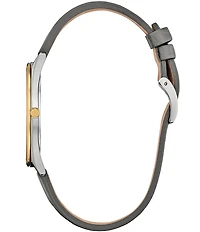 Citizen Unisex Suratto Two Hand Grey Leather Strap Watch