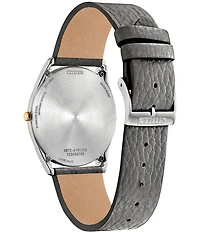 Citizen Unisex Suratto Two Hand Grey Leather Strap Watch