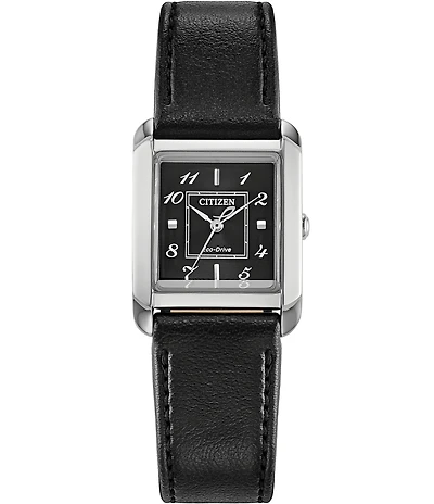 Citizen Women's Bianca Quartz Analog Black Leather Strap Watch