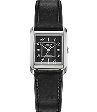 Citizen Women's Bianca Quartz Analog Black Leather Strap Watch