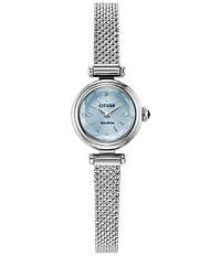 Citizen Women's Fio Round Two Hand Stainless Steel Mesh Bracelet Watch