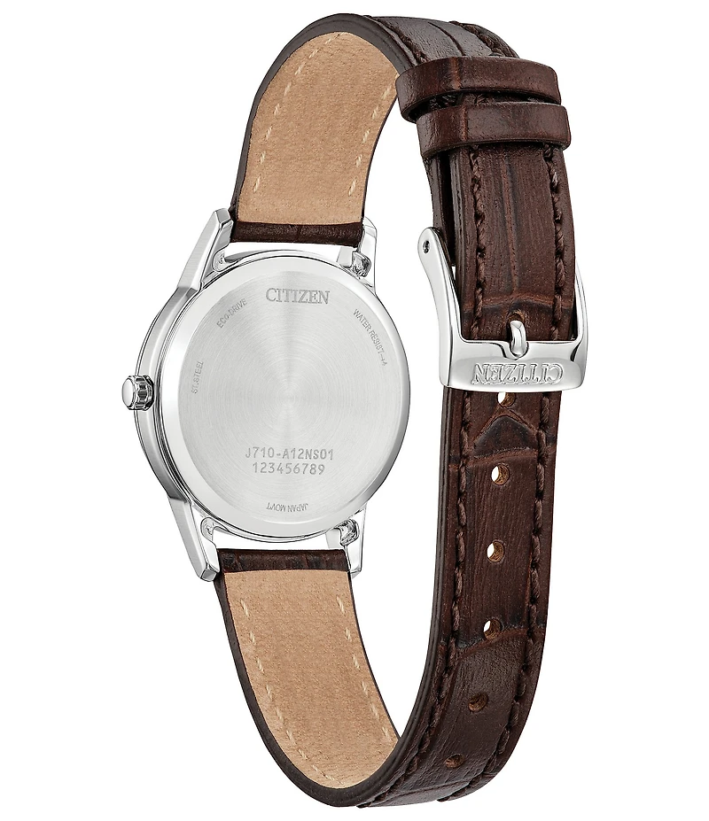 Citizen Women's Classic Three Hand Brown Leather Strap Watch