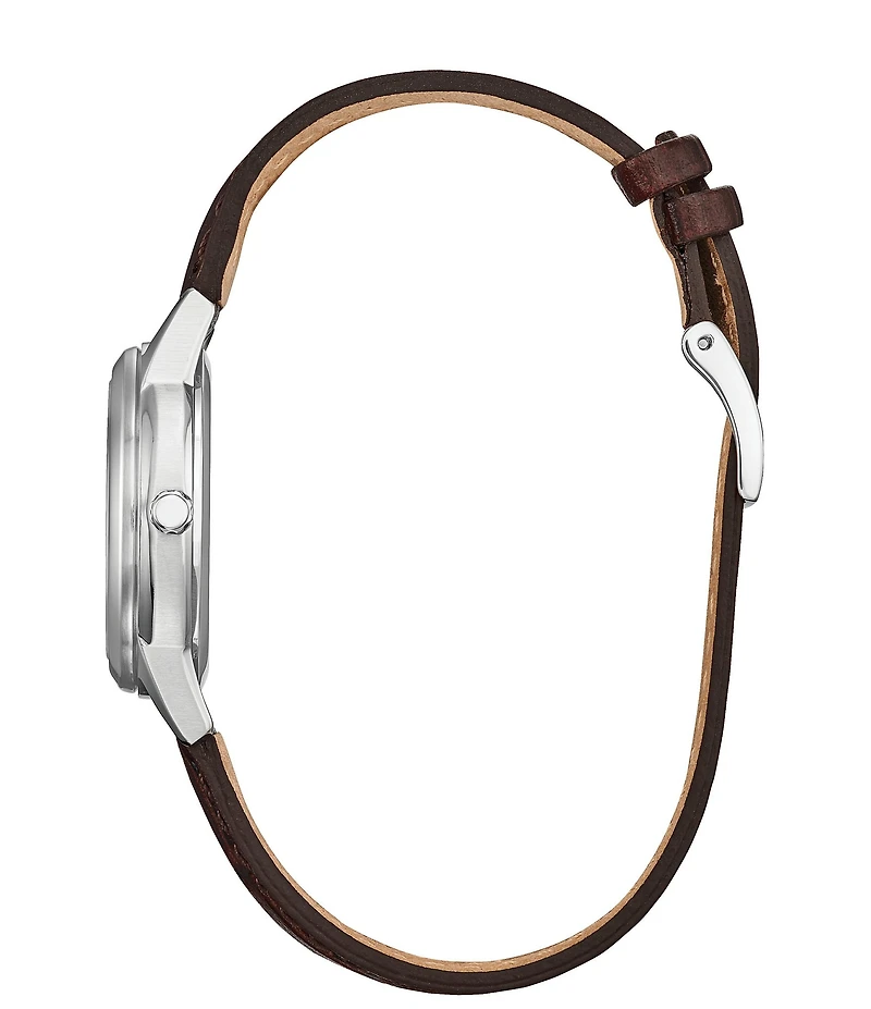 Citizen Women's Classic Three Hand Brown Leather Strap Watch