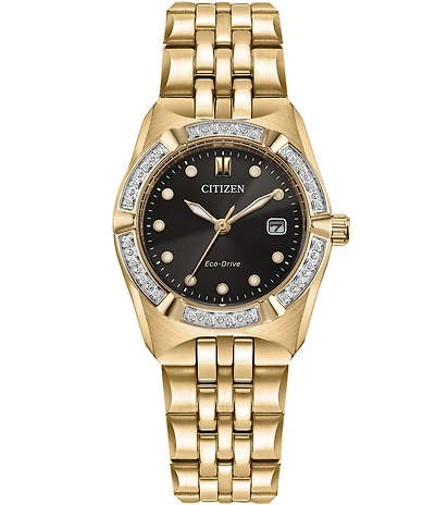 Citizen Women's Corso Diamond Mechanical Automatic Gold Tone Stainless Steel Bracelet Watch