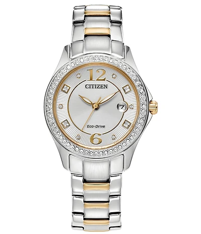 Citizen Women's Crystal Three Hand Mechanical Automatic Stainless Steel Bracelet Watch