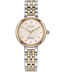 Citizen Women's Eco-Drive Citizen L Three Hand Two Tone Stainless Steel Bracelet Watch