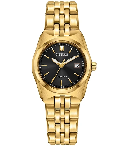 Citizen Women's Eco-Drive Classic Corso Three Hand Gold Tone Stainless Steel Bracelet Watch