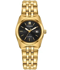 Citizen Women's Eco-Drive Classic Corso Three Hand Gold Tone Stainless Steel Bracelet Watch
