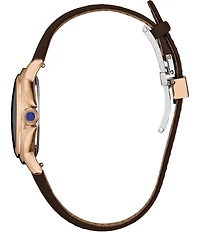 Citizen Women's Eco Drive Three Hand Brown Leather Strap Watch