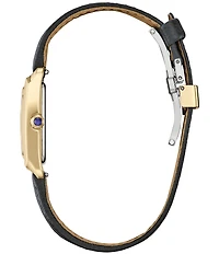 Citizen Women's L Bianca Three Hand Black Leather Strap Watch