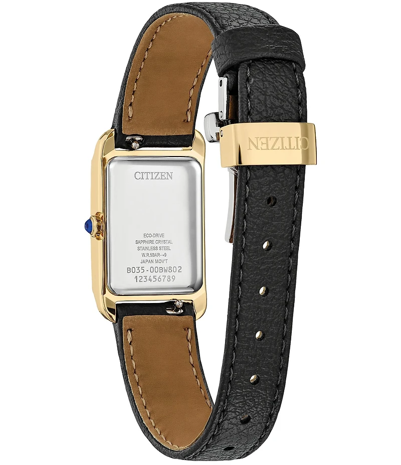 Citizen Women's L Bianca Three Hand Black Leather Strap Watch