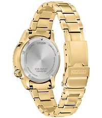 Citizen Women's Promaster Eco-Drive Dive 4 Three Hand Gold Tone Stainless Steel Bracelet Watch