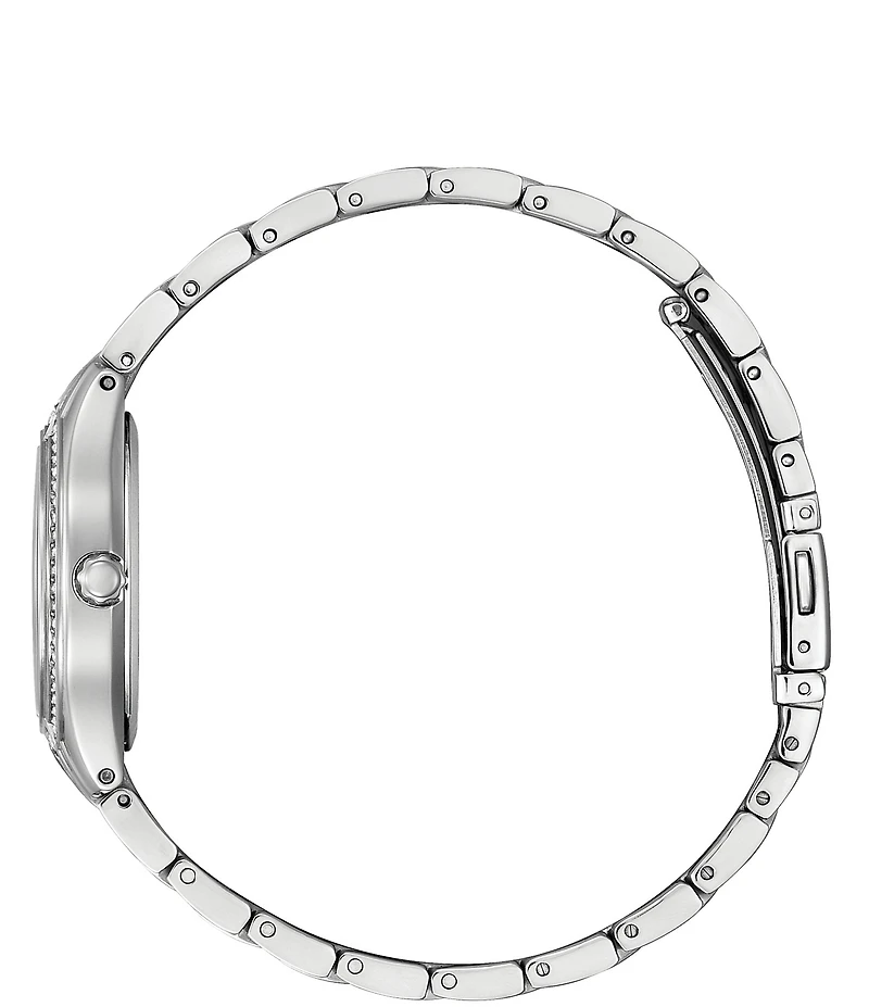 Citizen Women's Silhouette Crystal Three Hand Stainless Steel Pink Dial Bracelet Watch