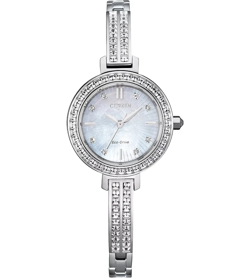 Citizen Women's Silhouette Crystal Three Hand Stainless Steel Petite Bracelet Watch