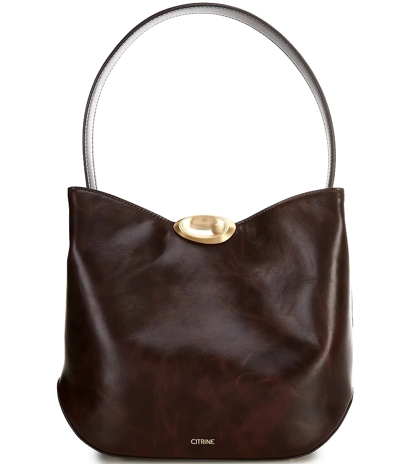 CITRINE Mae Small Leather Bucket Bag