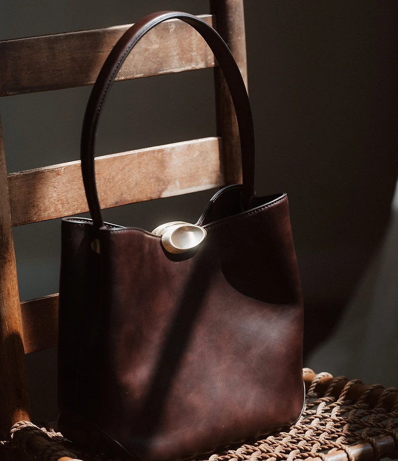 CITRINE Mae Small Leather Bucket Bag