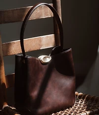 CITRINE Mae Small Leather Bucket Bag
