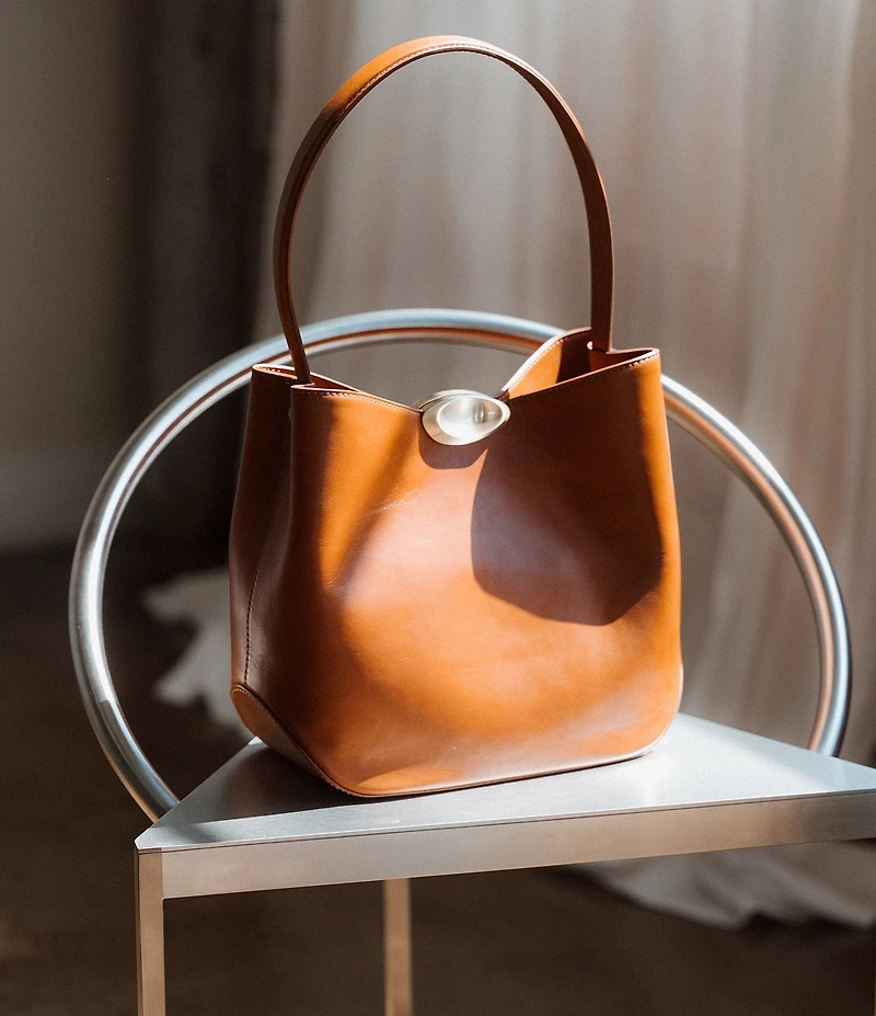CITRINE Mae Small Leather Bucket Bag