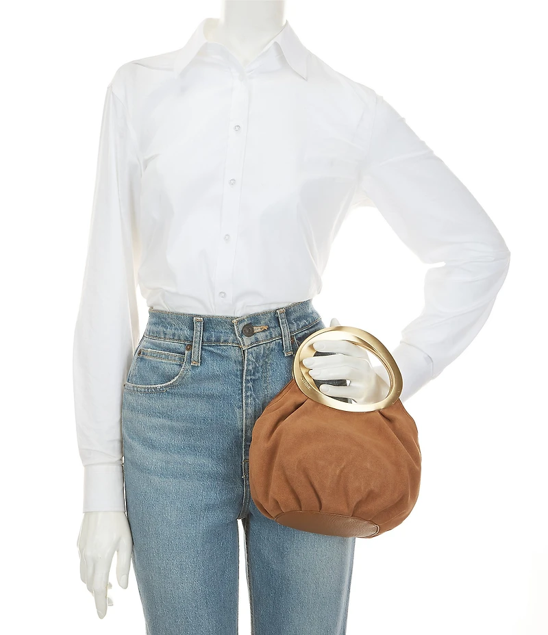 CITRINE Magnolia Suede Top Handle Mini Bag