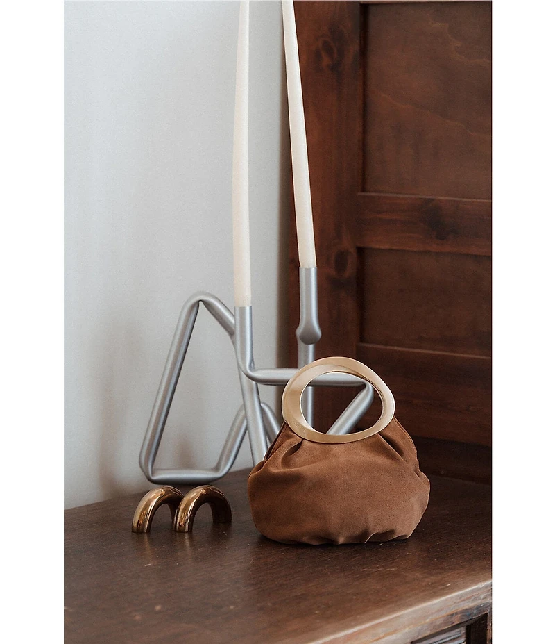 CITRINE Magnolia Suede Top Handle Mini Bag