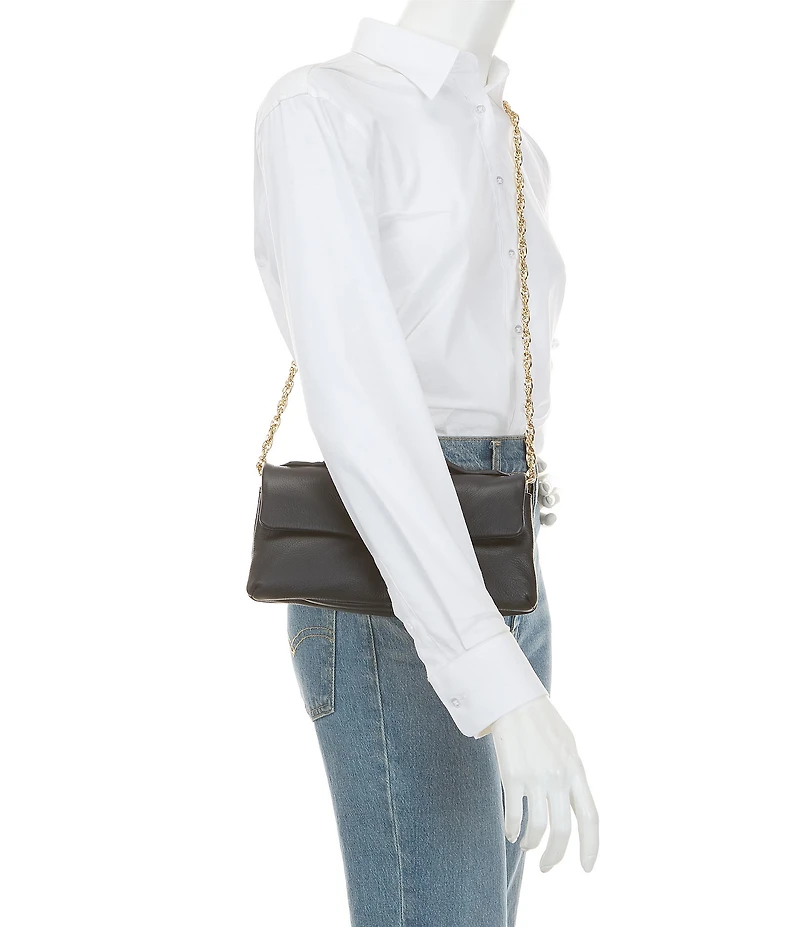 CITRINE Rian Pillow Leather Top Handle East-West Convertible Clutch Bag