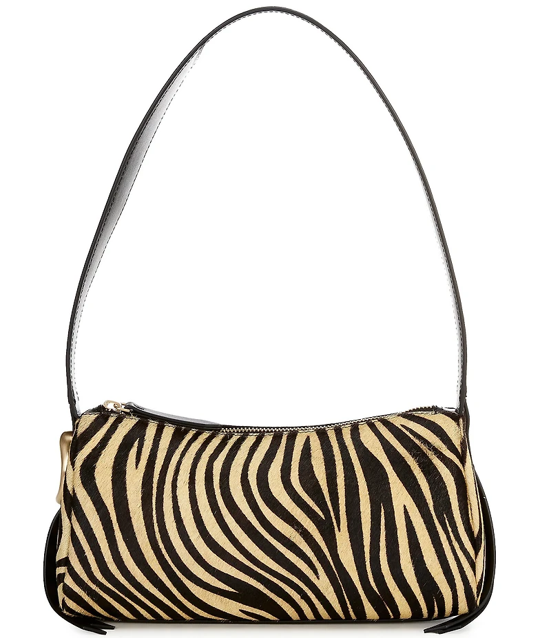 CITRINE Zoe Zebra Print East West Barrel Shoulder Bag