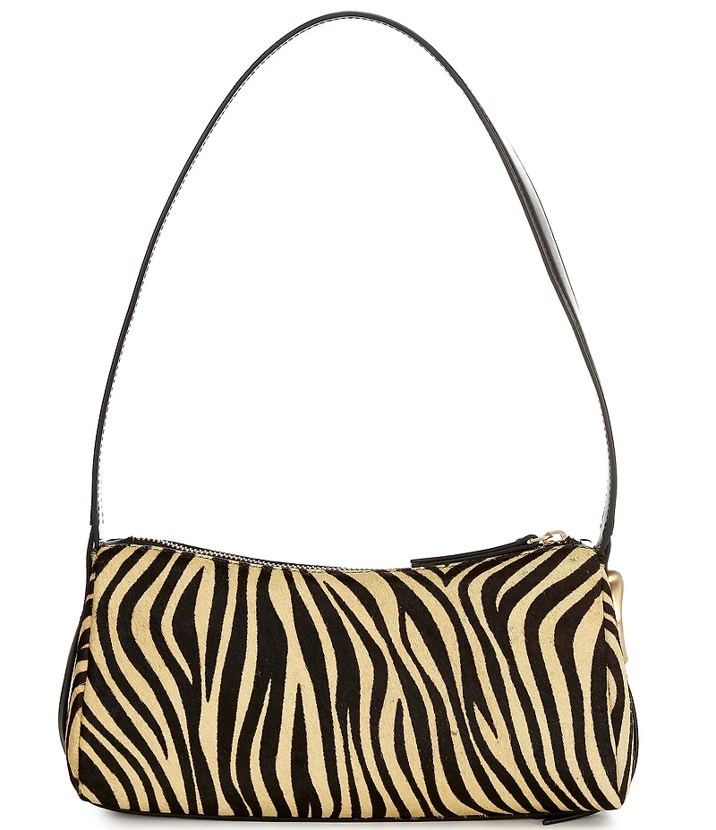 CITRINE Zoe Zebra Print East West Barrel Shoulder Bag