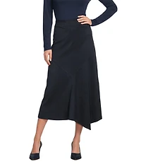 City Blues Asymmetric A-Line Midi Pull-On Skirt