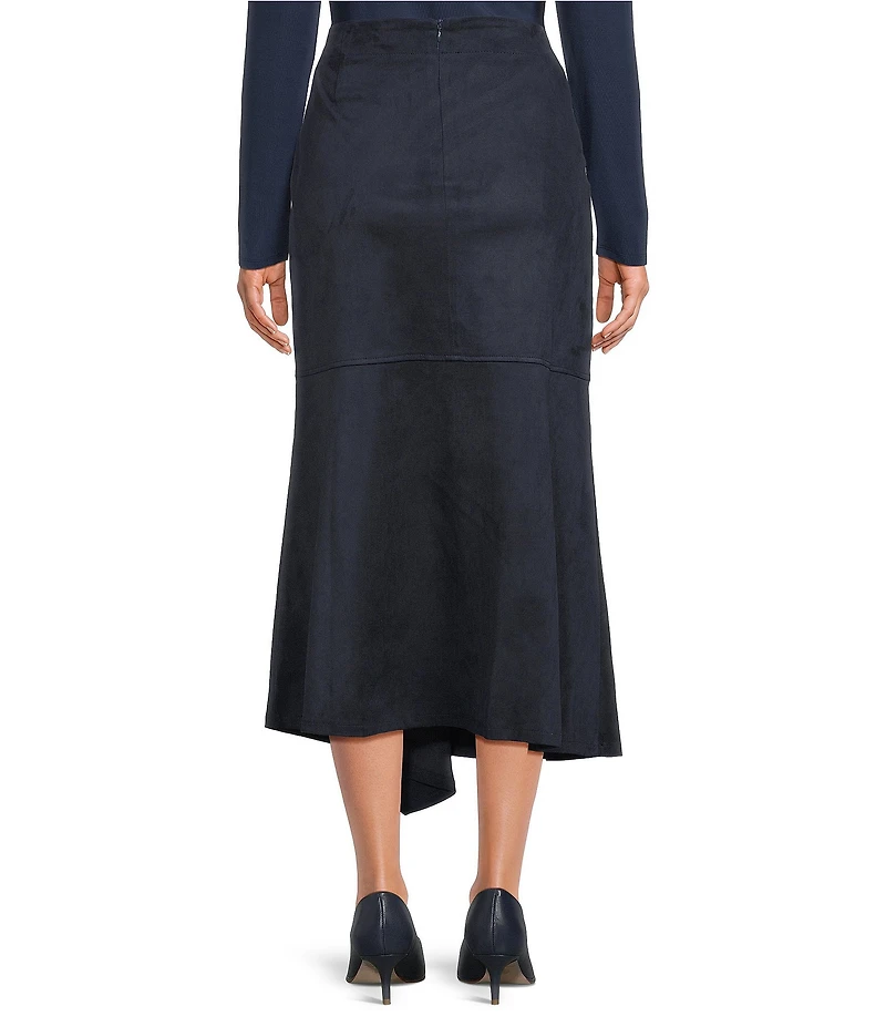 City Blues Asymmetric A-Line Midi Pull-On Skirt
