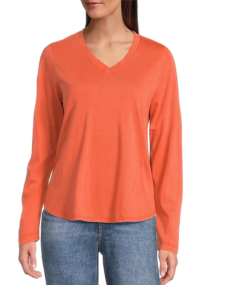 City Blues Beth Knit V-Neck Long Sleeve T-Shirt