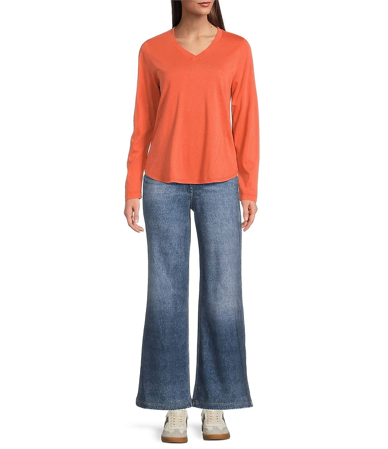 City Blues Beth Knit V-Neck Long Sleeve T-Shirt